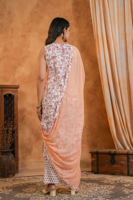 Peachy Blossom Cotton Suit Set