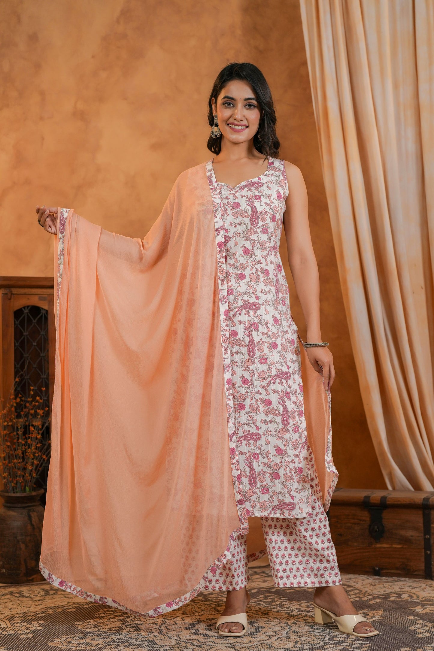 Peachy Blossom Cotton Suit Set