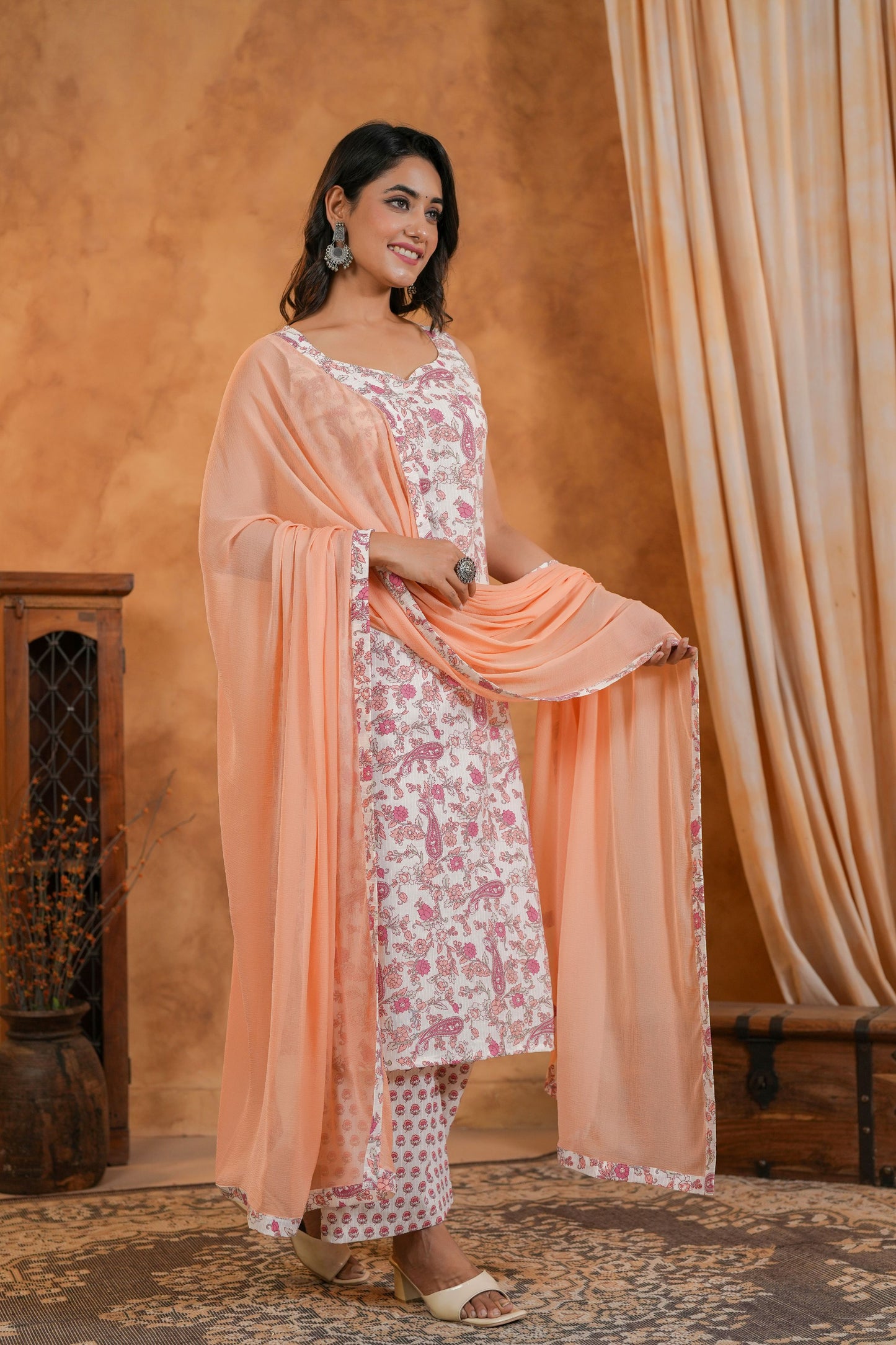 Peachy Blossom Cotton Suit Set