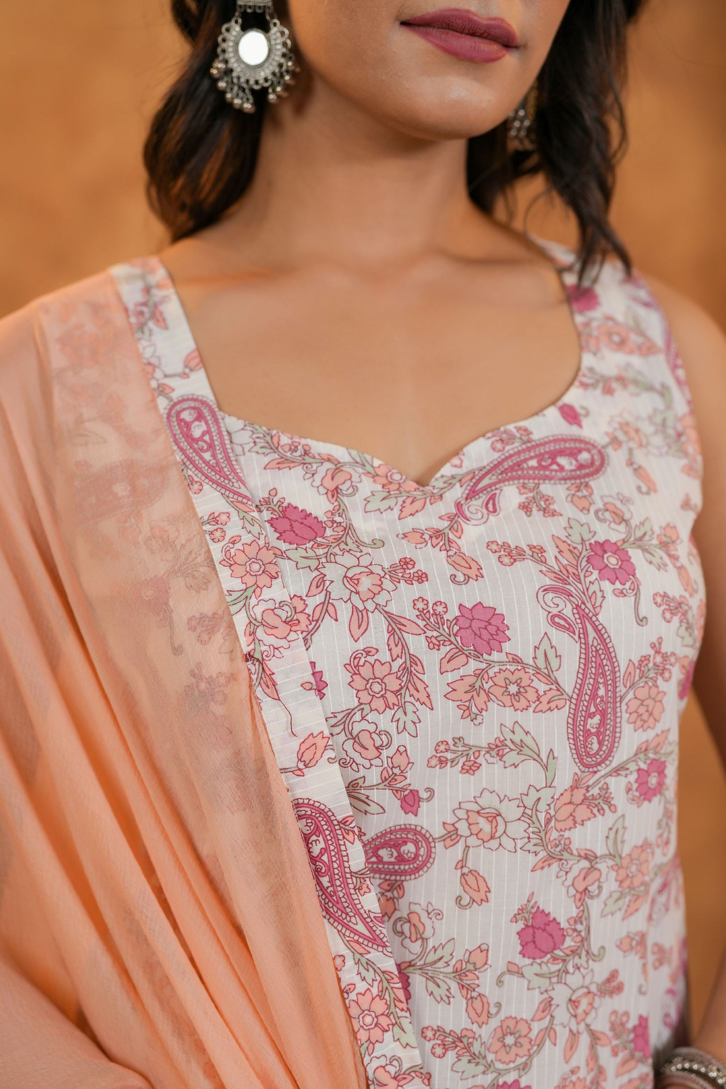 Peachy Blossom Cotton Suit Set