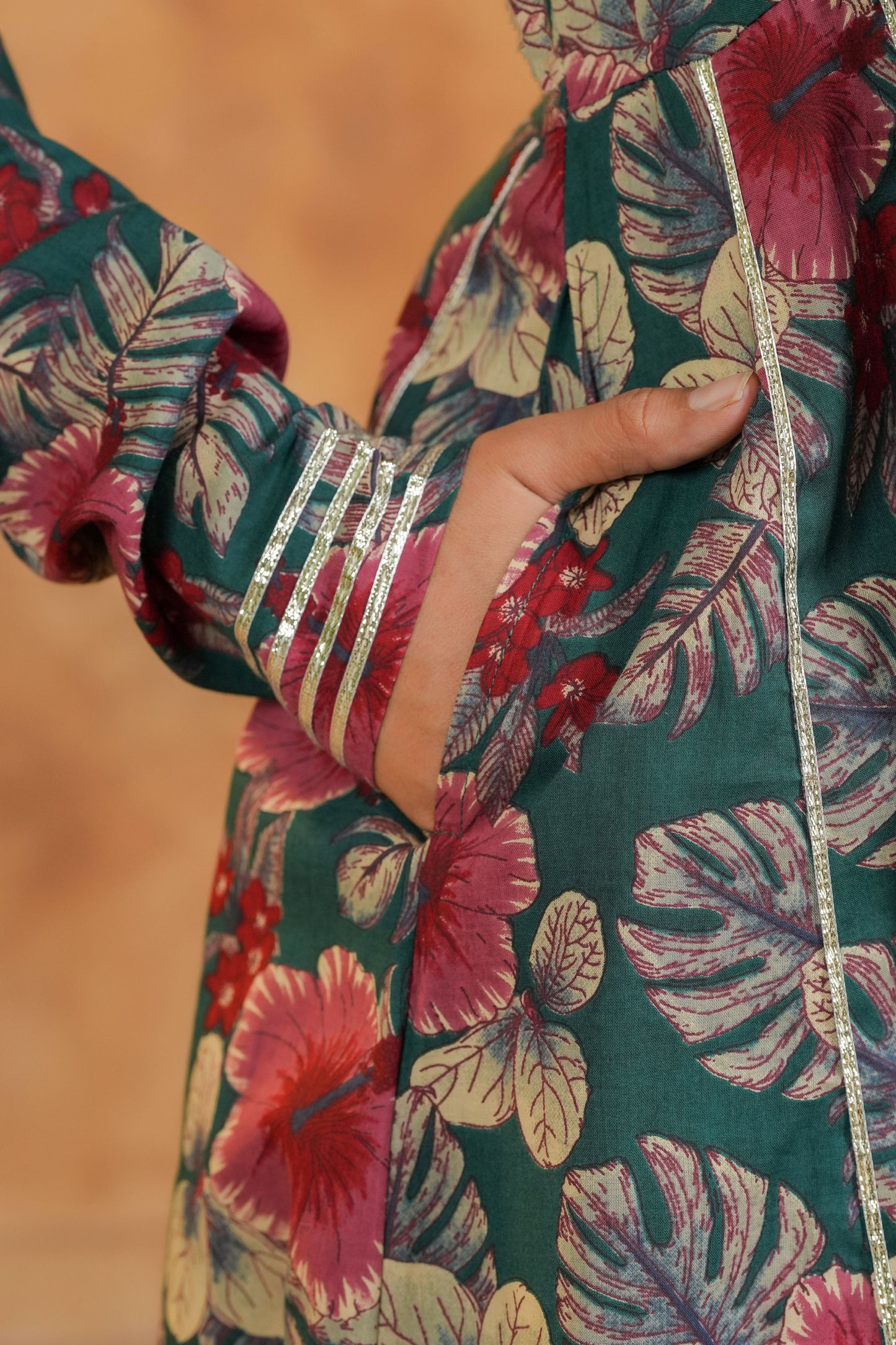 Emerald Bloom Cotton Suit Set