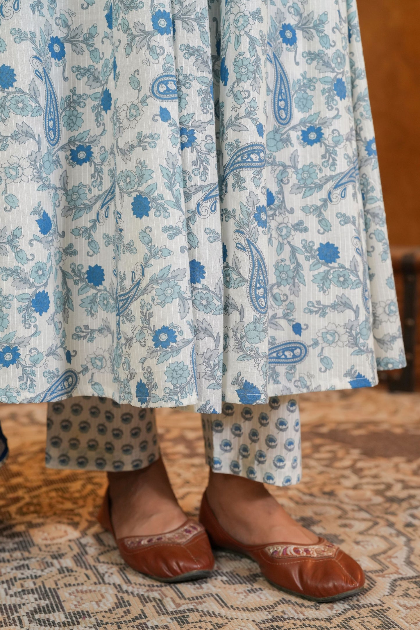 Iced Blue Cotton Suit Set
