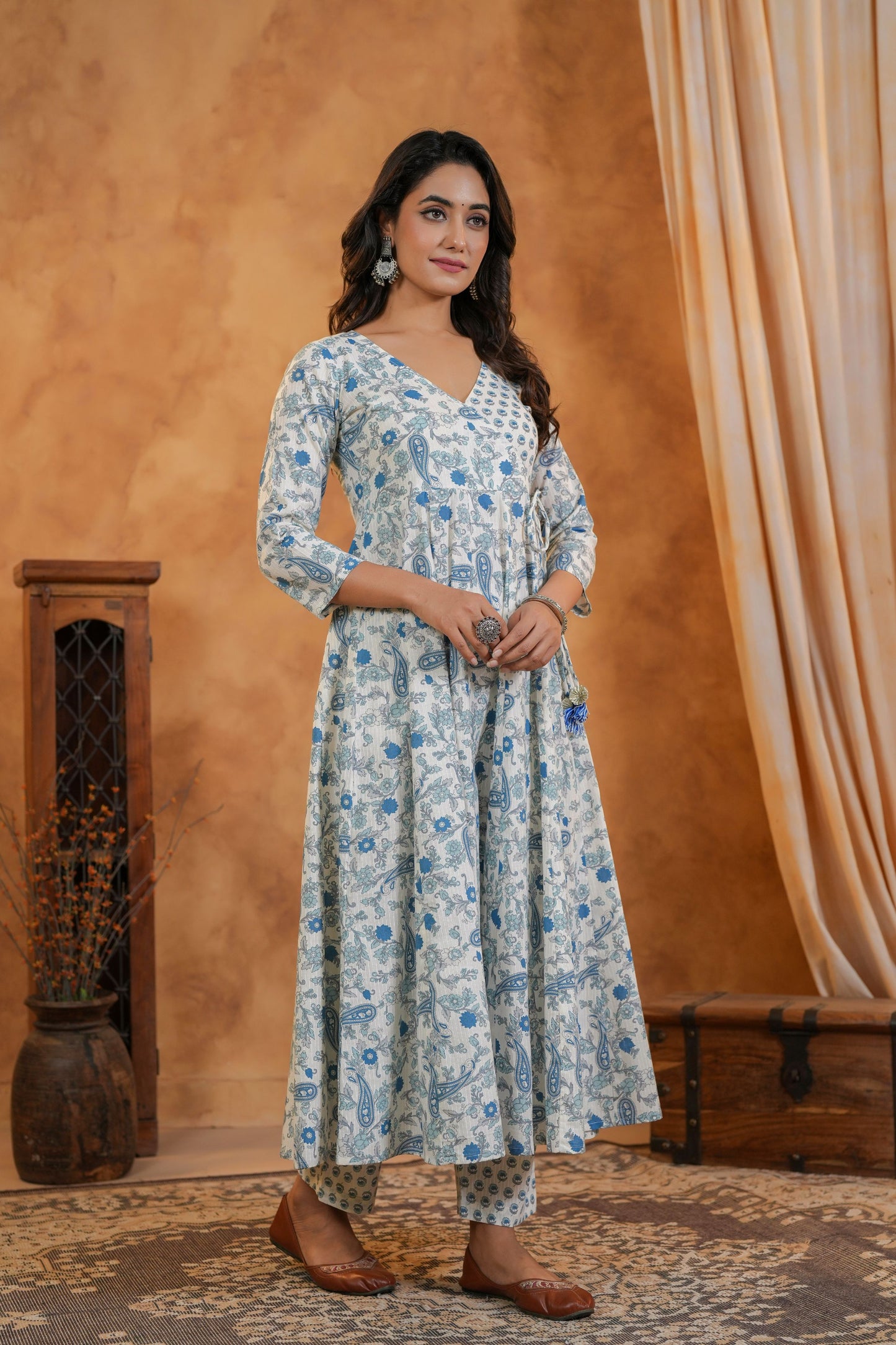 Iced Blue Cotton Suit Set