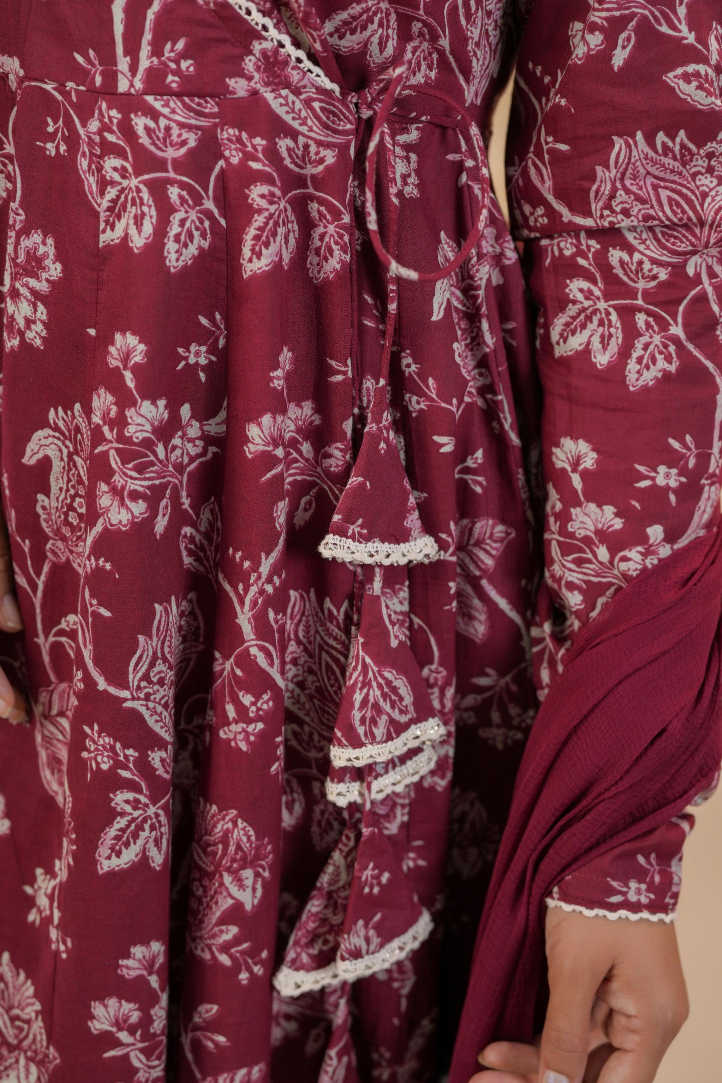 Maroon Muse Cotton Suit Set