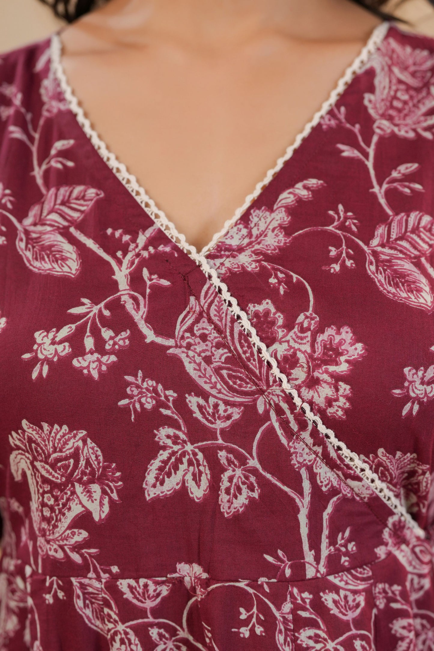 Maroon Muse Cotton Suit Set