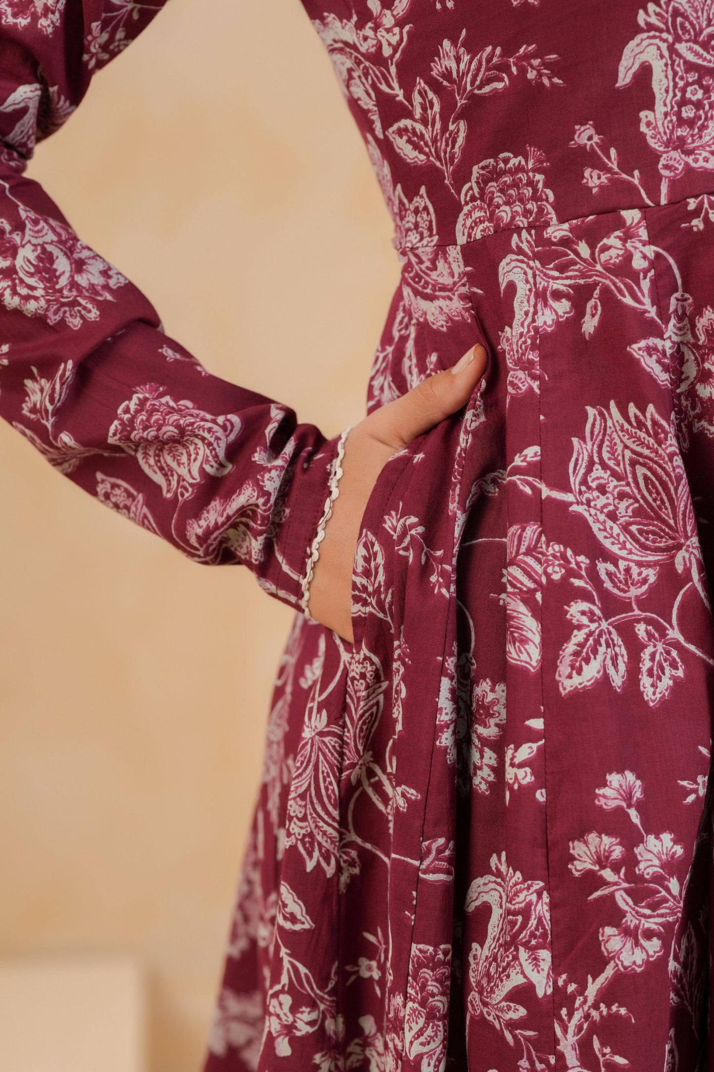 Maroon Muse Cotton Suit Set