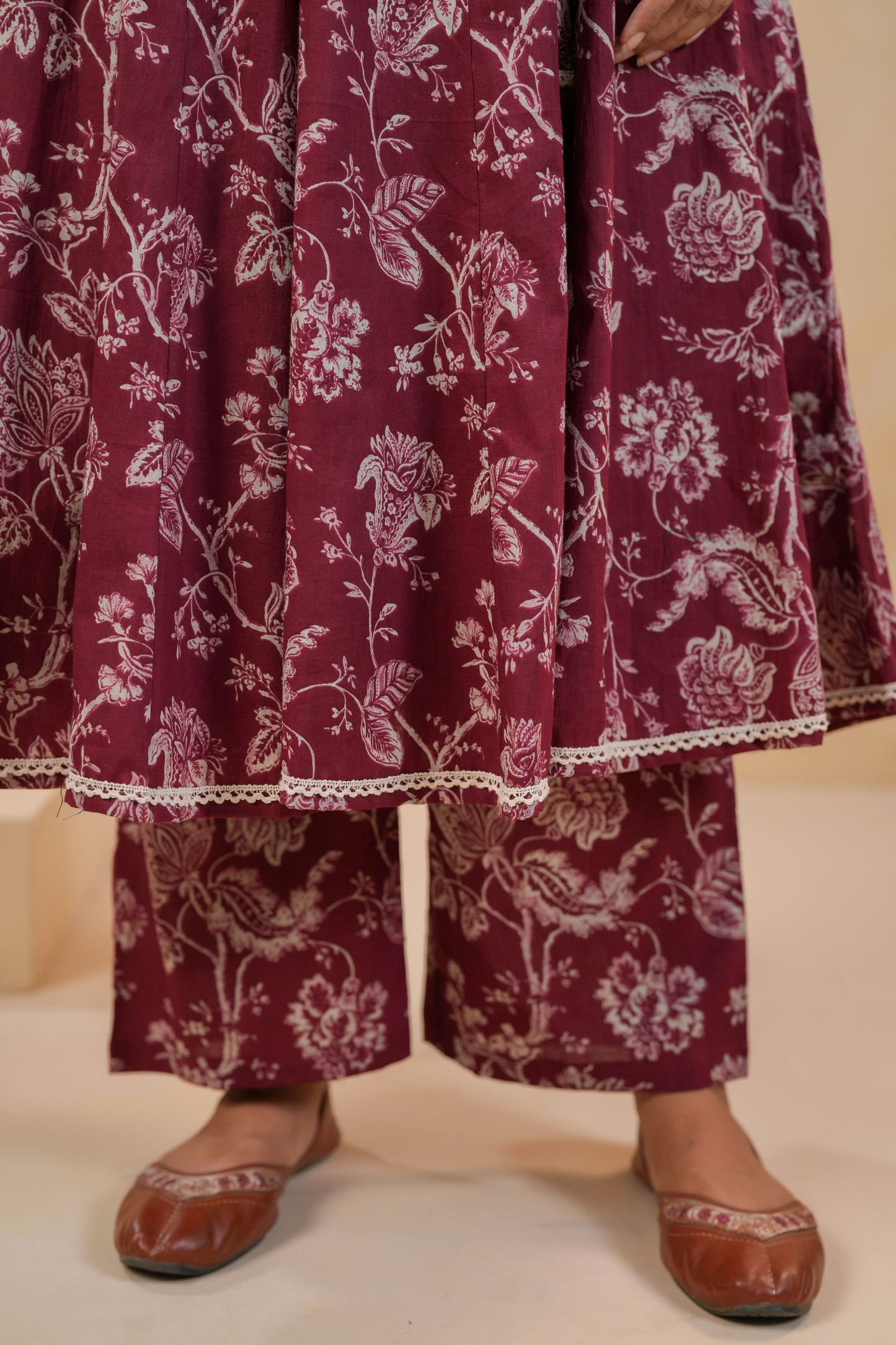 Maroon Muse Cotton Suit Set