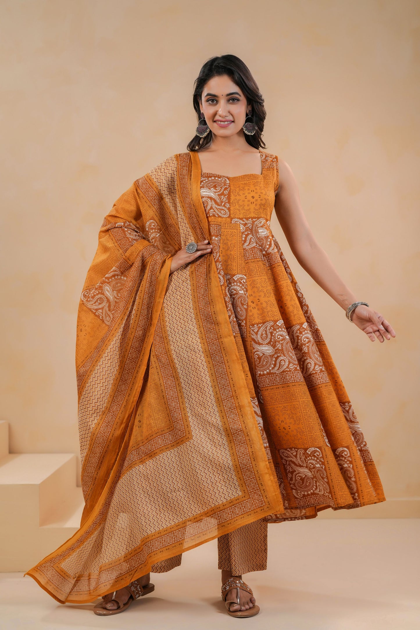 Sunset Patch Cotton Suit Set