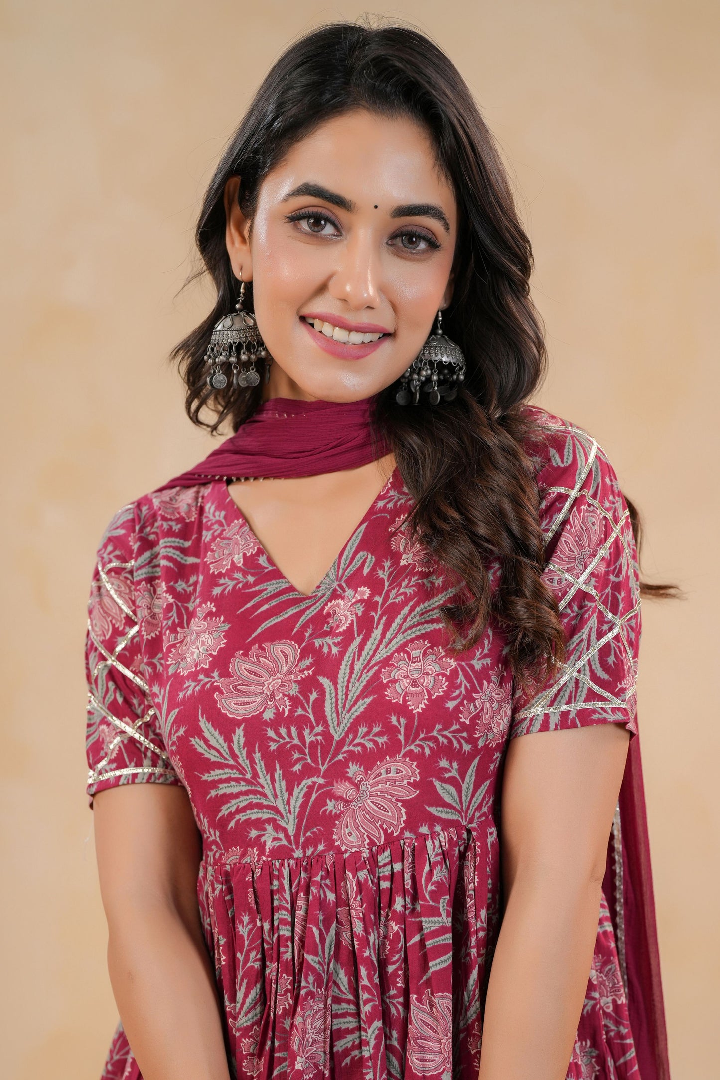 Burgundy Belle Cotton Suit Set