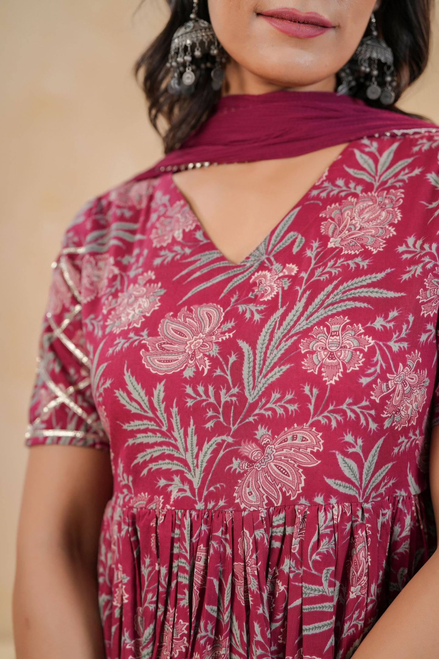 Burgundy Belle Cotton Suit Set