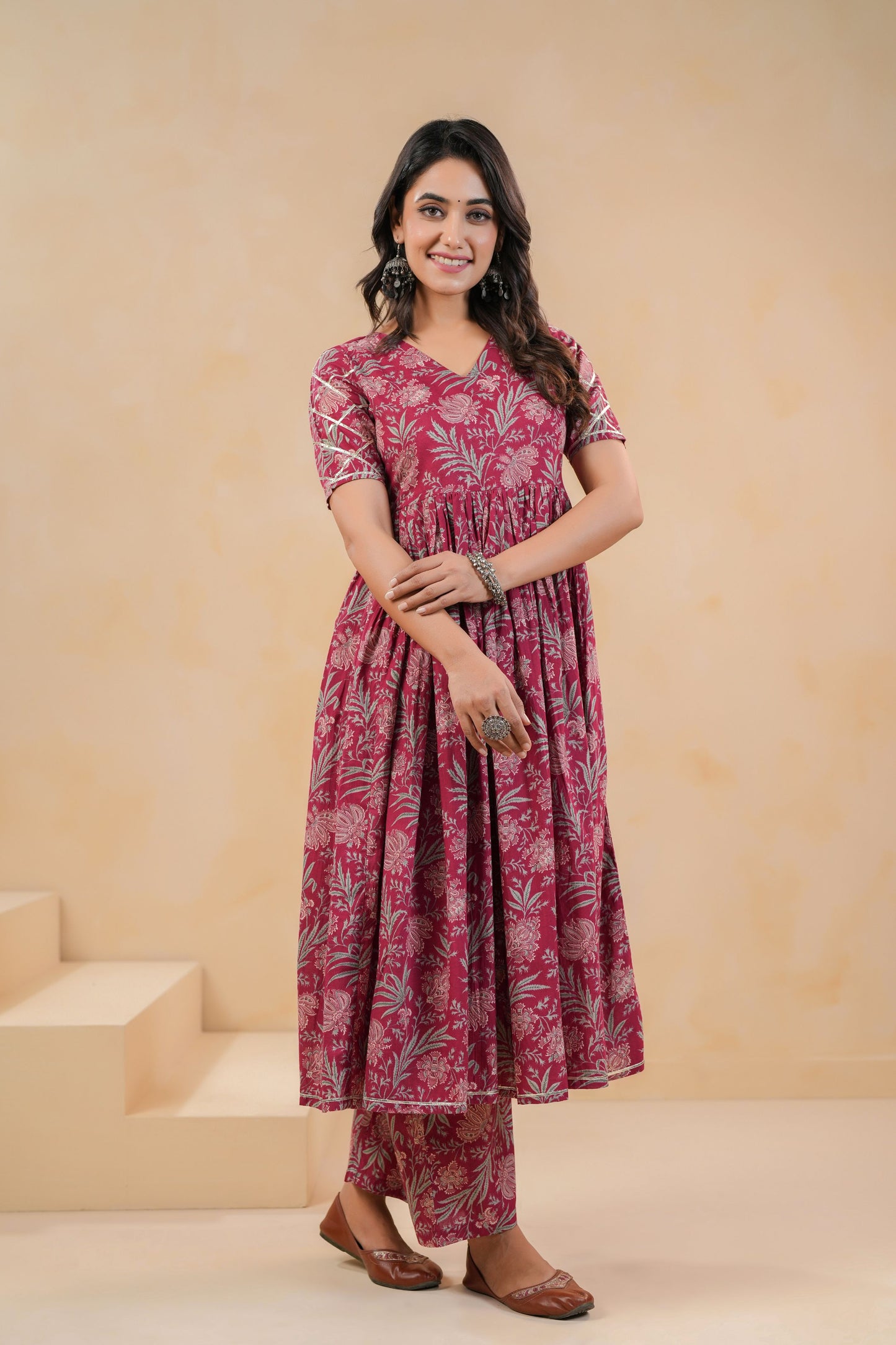 Burgundy Belle Cotton Suit Set