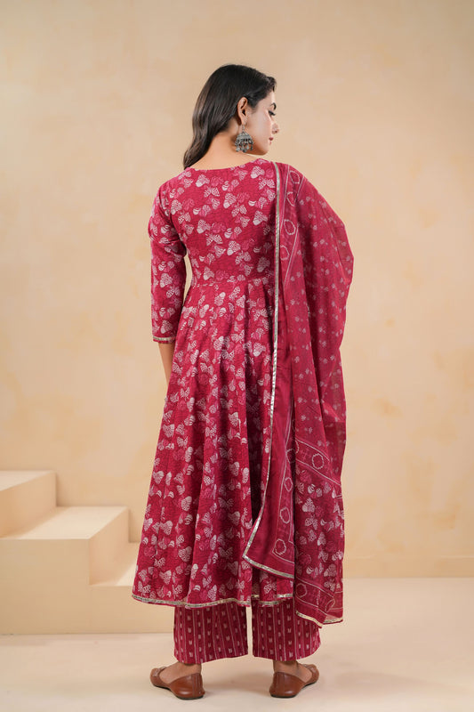 Roseglow Drape Cotton Suit Set