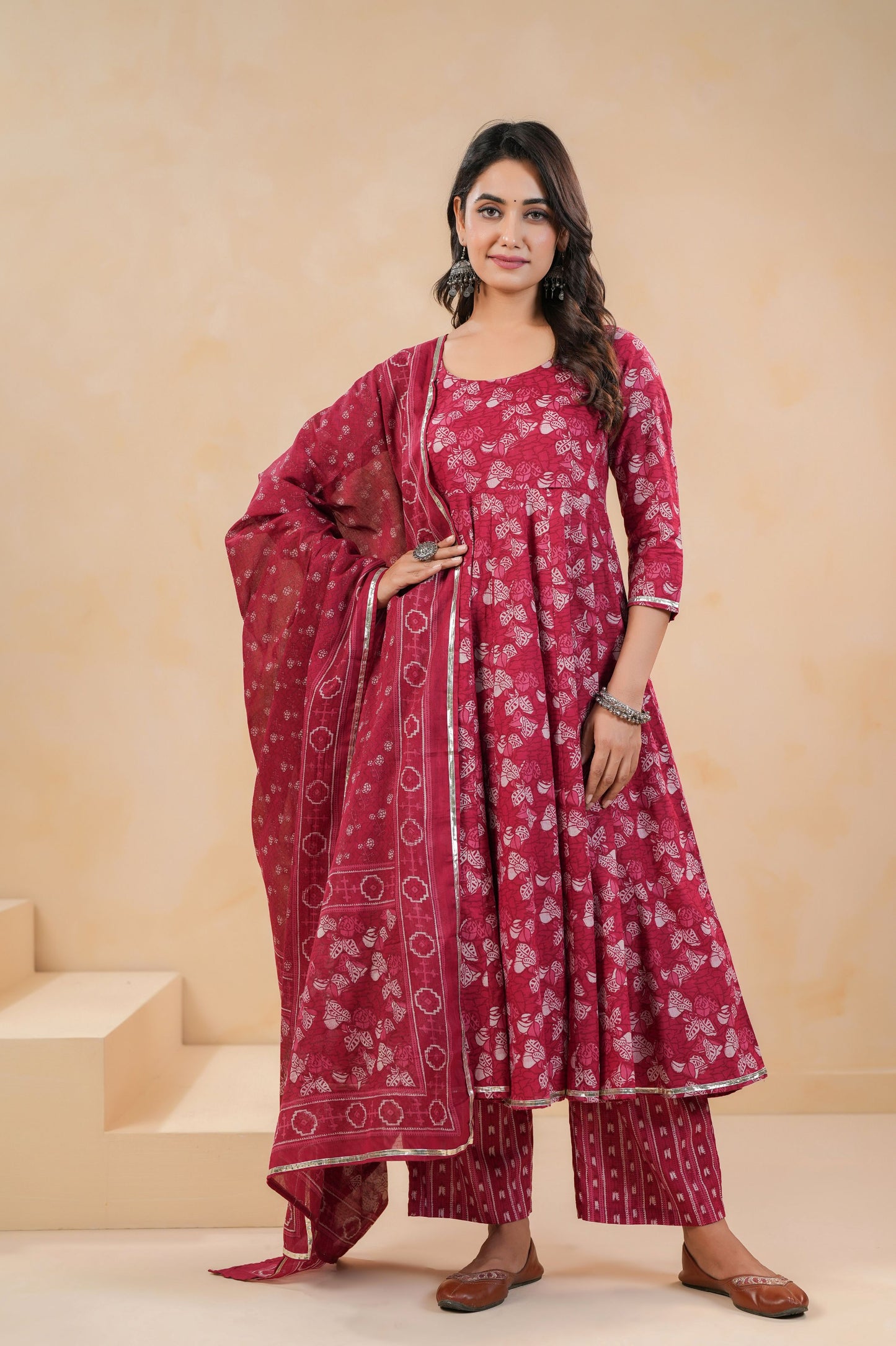 Roseglow Drape Cotton Suit Set