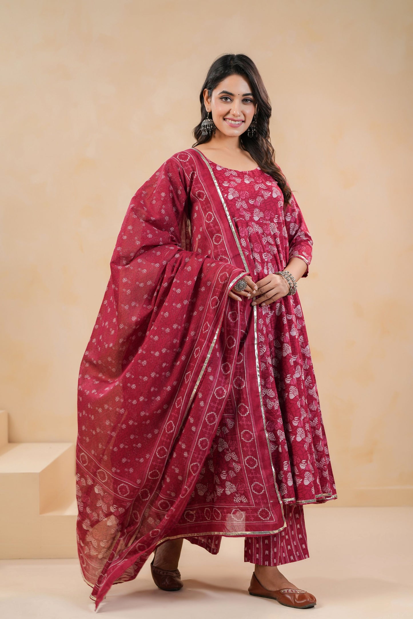 Roseglow Drape Cotton Suit Set