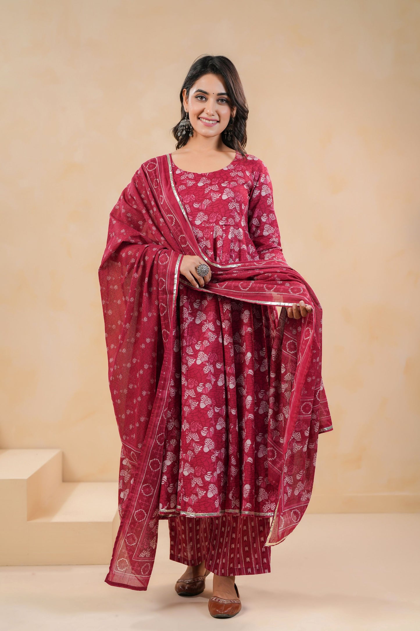 Roseglow Drape Cotton Suit Set