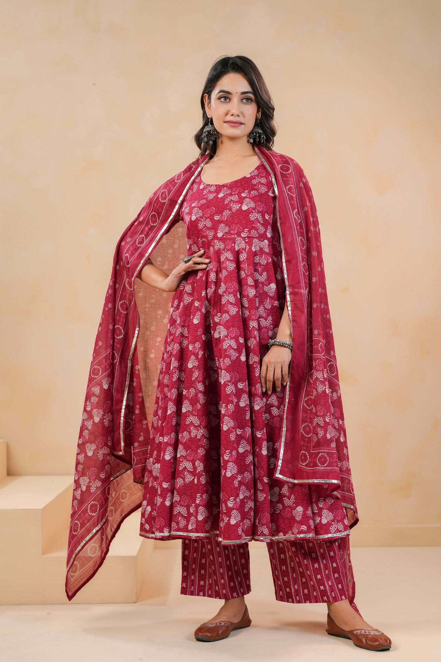 Roseglow Drape Cotton Suit Set