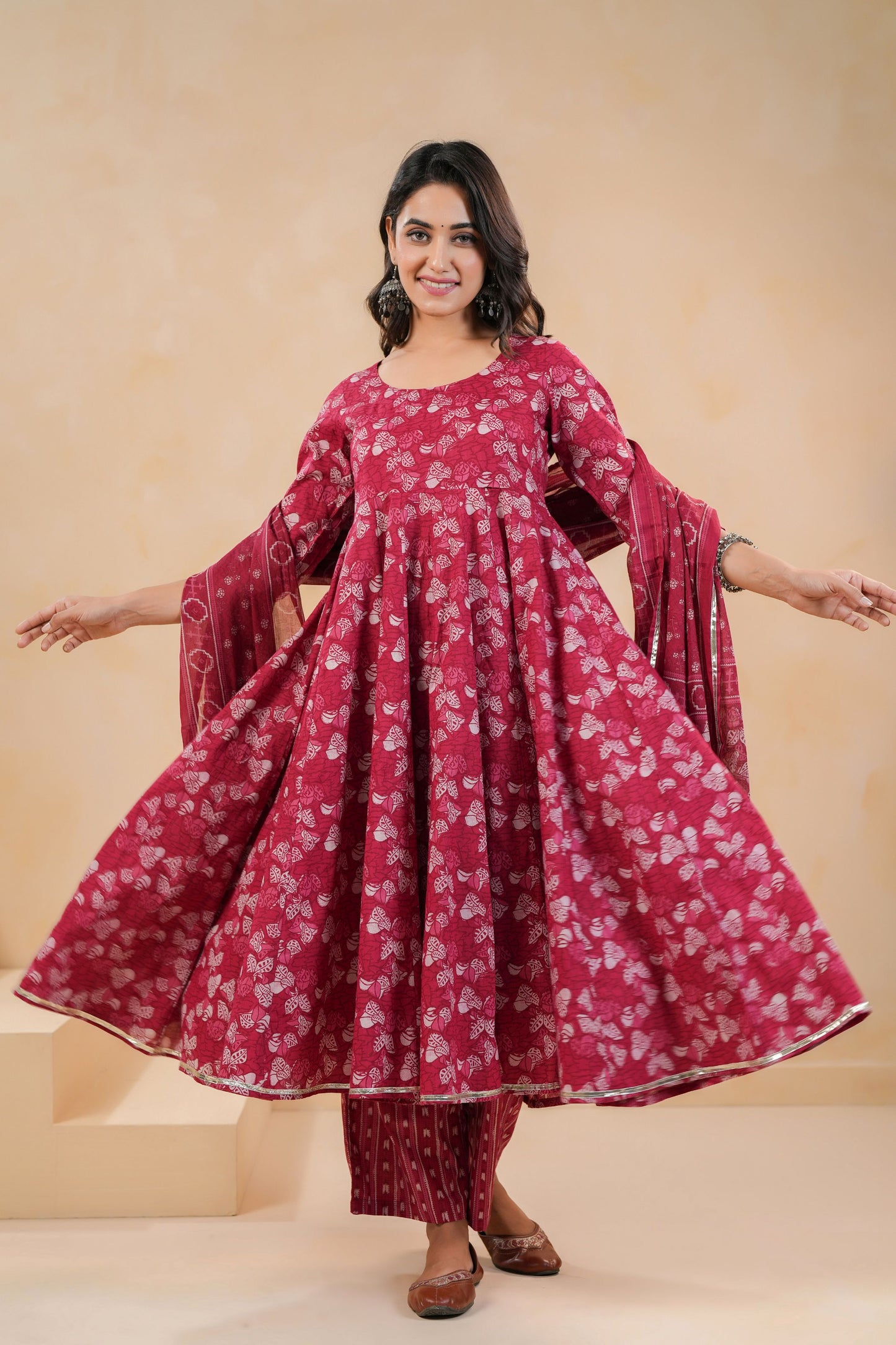 Roseglow Drape Cotton Suit Set