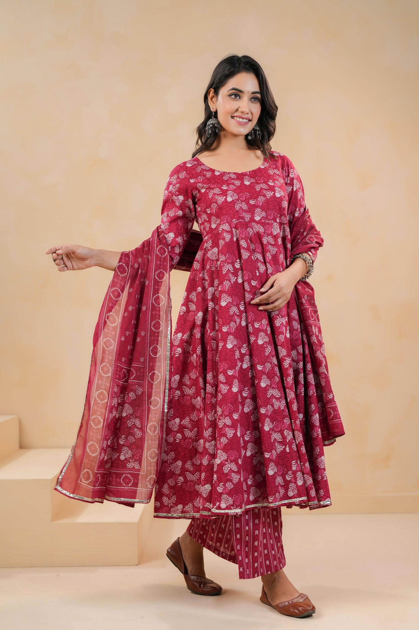 Roseglow Drape Cotton Suit Set
