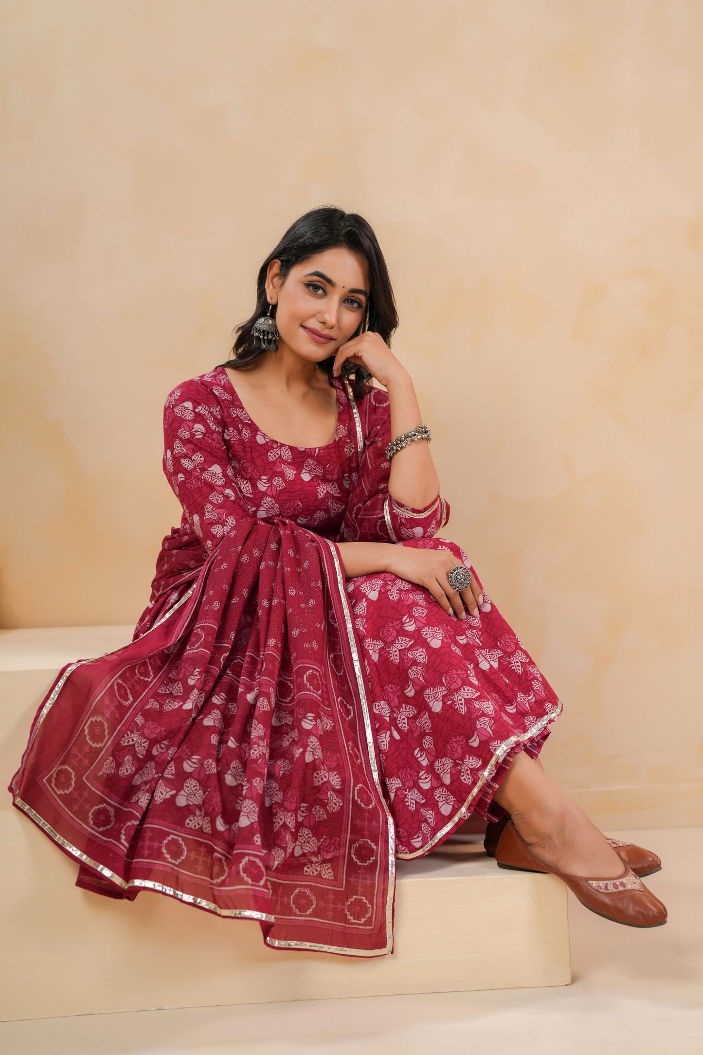 Roseglow Drape Cotton Suit Set