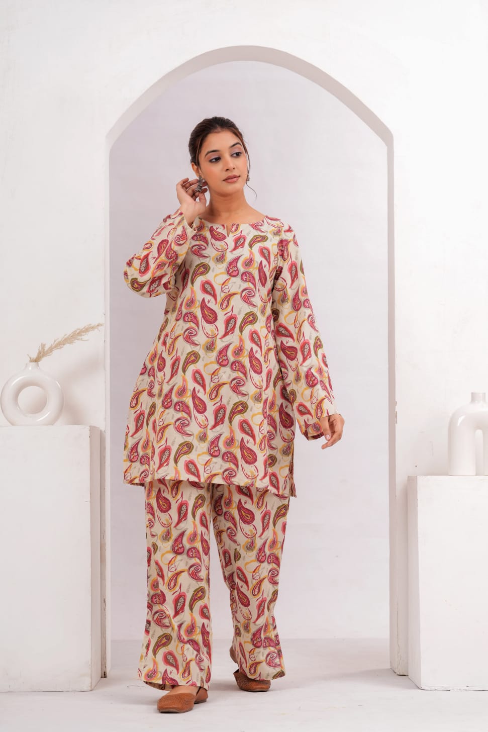 Beige Boho Chic Co-ord Set