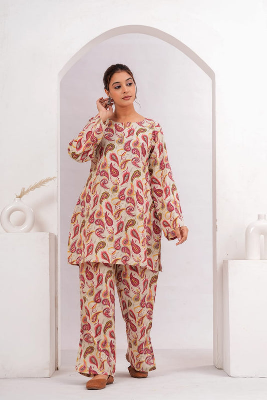 Beige Boho Chic Co-ord Set