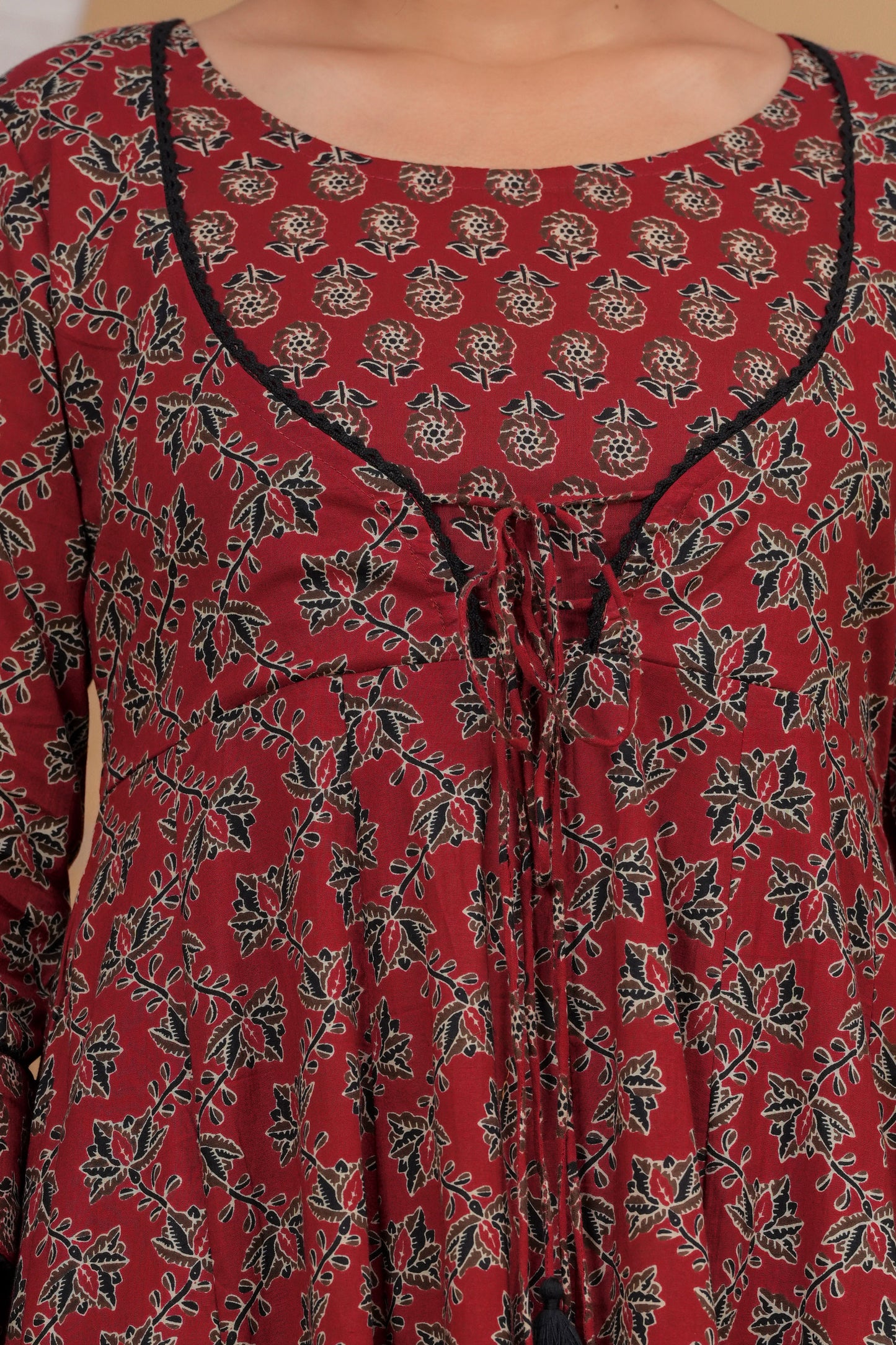 Vintage Maroon Cotton Suit Set