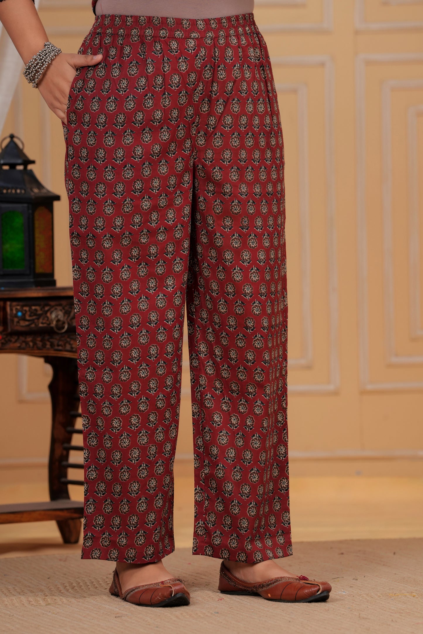 Vintage Maroon Cotton Suit Set