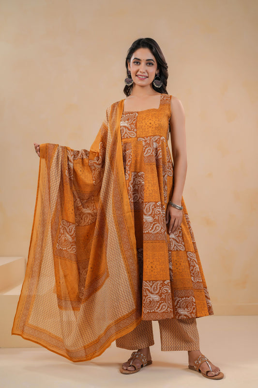 Sunset Patch Cotton Suit Set