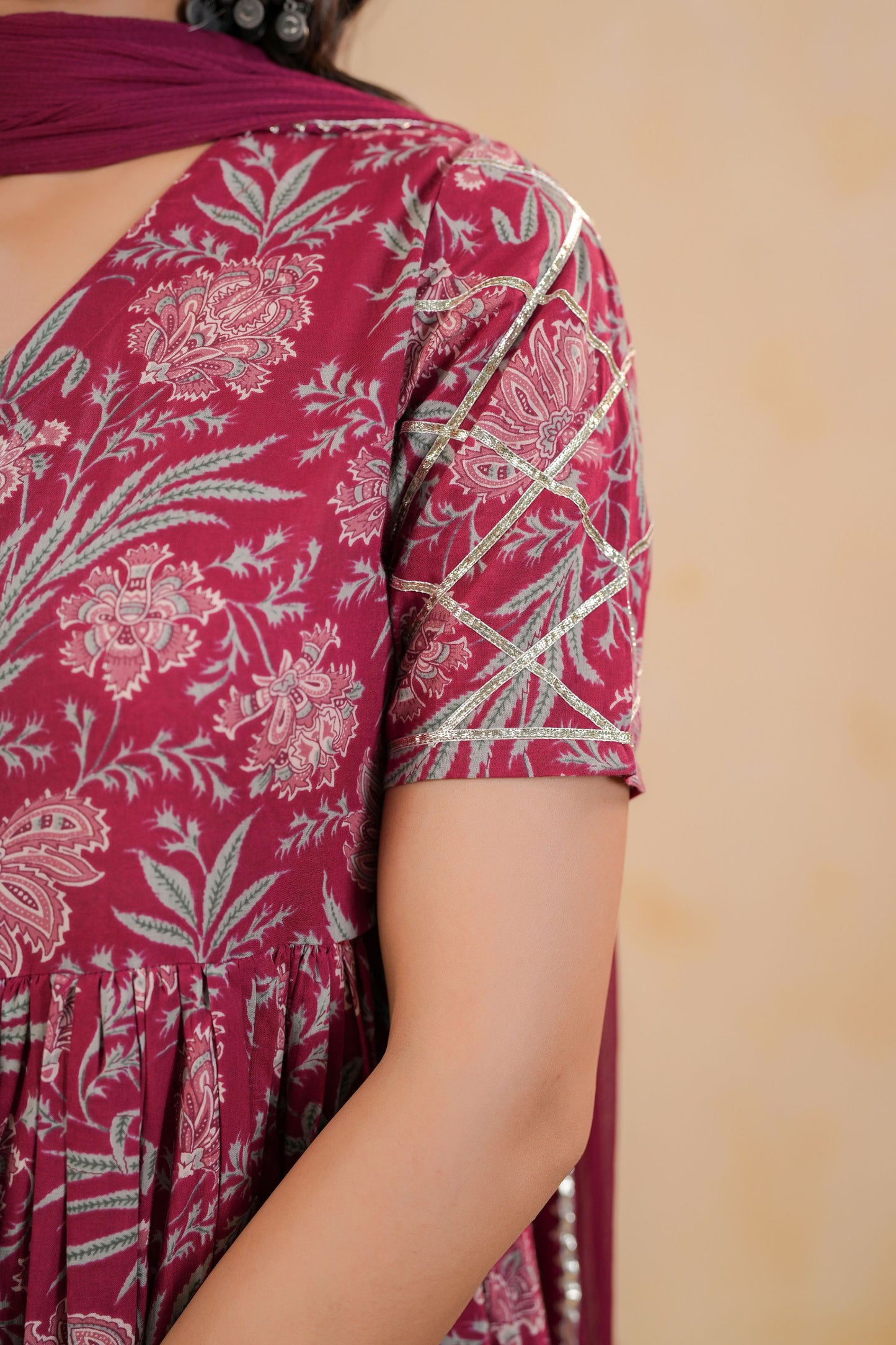 Burgundy Belle Cotton Suit Set