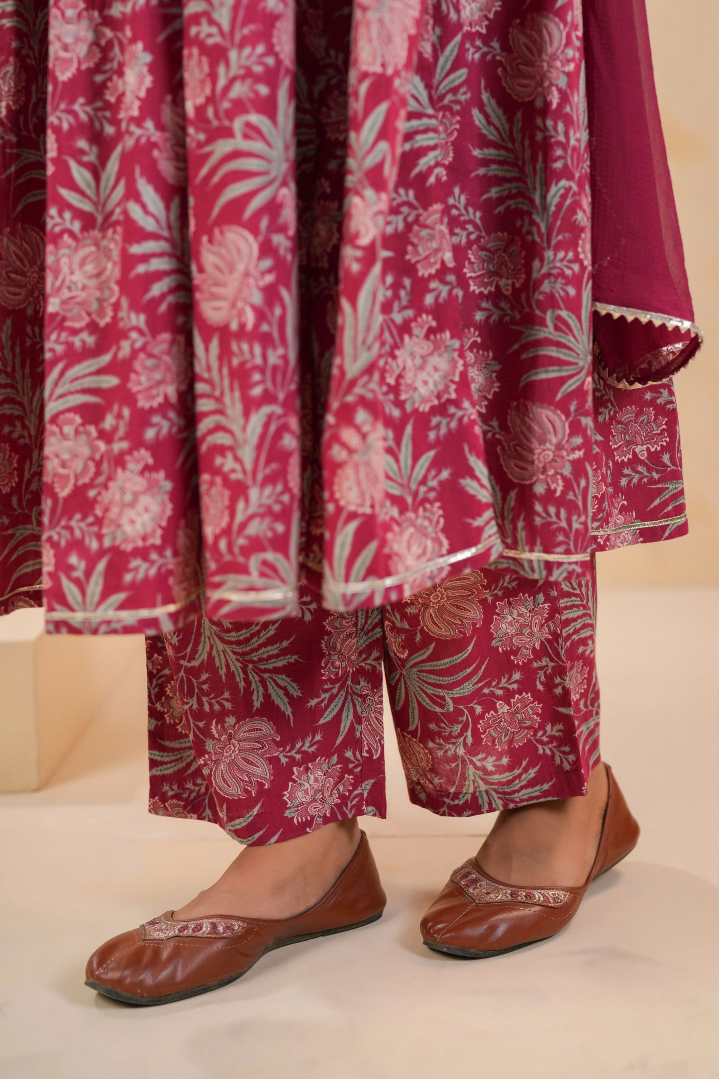 Burgundy Belle Cotton Suit Set