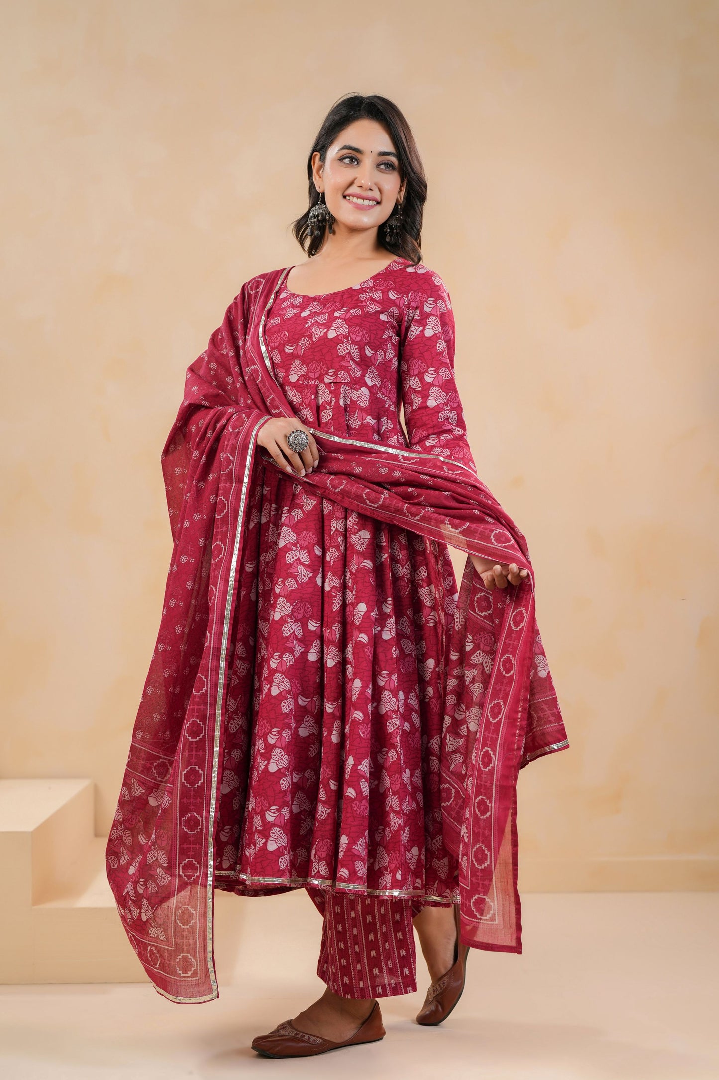 Roseglow Drape Cotton Suit Set