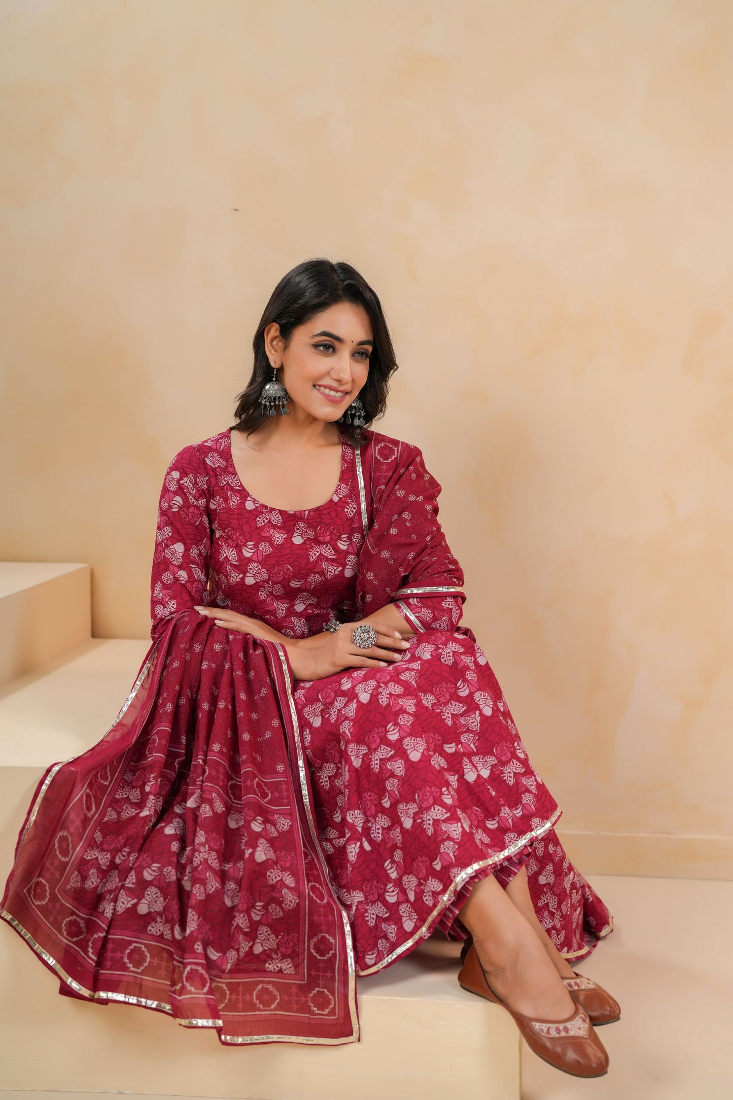 Roseglow Drape Cotton Suit Set